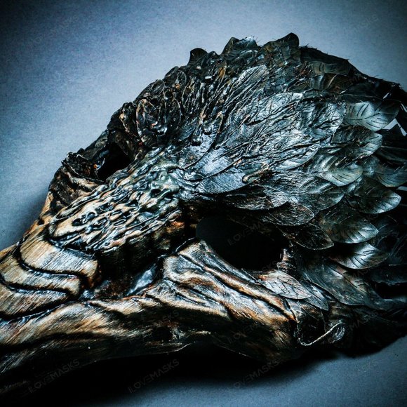 Halloween Brown Bird Curved Nose Feather Plague Do - Picture 9 of 9